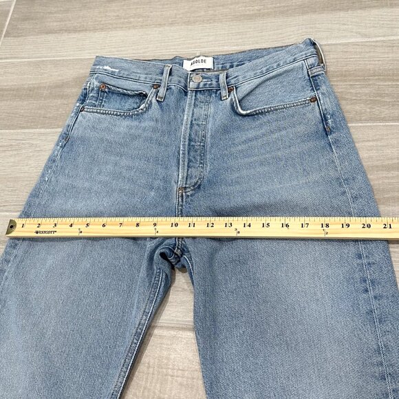 Agolde Light Blue Straight Leg Jeans - Picture 9 of 14